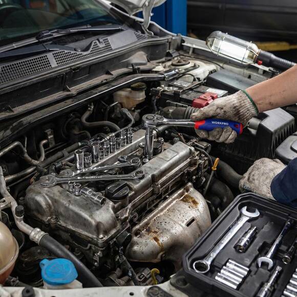 WORKPRO WP202528 3/8’’ Metrik/İnç 32 Parça Cr-V Profesyonel Lokma ve Kombine Anahtar Takımı - 6