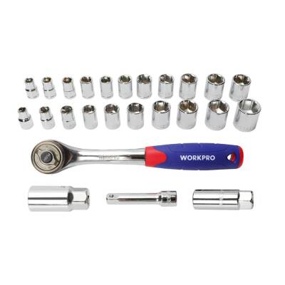 WORKPRO WP202528 3/8’’ Metrik/İnç 32 Parça Cr-V Profesyonel Lokma ve Kombine Anahtar Takımı - 7