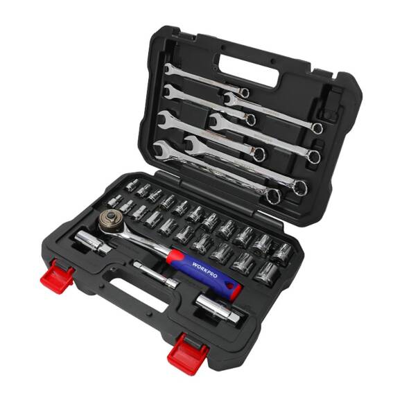 WORKPRO WP202528 3/8’’ Metrik/İnç 32 Parça Cr-V Profesyonel Lokma ve Kombine Anahtar Takımı - 2