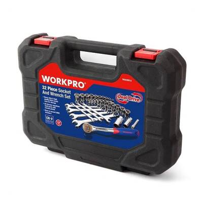 WORKPRO WP202528 3/8’’ Metrik/İnç 32 Parça Cr-V Profesyonel Lokma ve Kombine Anahtar Takımı - 10