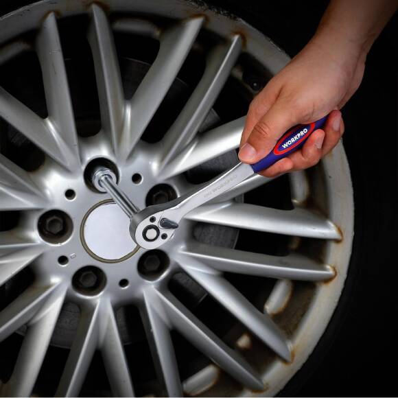 WORKPRO WP202533 1/4'’ 3/8’’ 1/2'’ 123 Parça Cr-V Metrik Ağır Hizmet Lokma ve Kombine Anahtar Takımı - 6