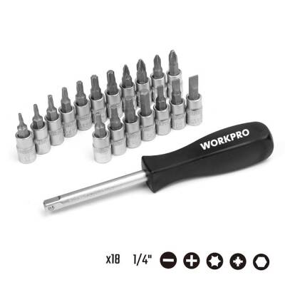 WORKPRO WP202535 1/4'’ 1/2'’ 108 Parça Cr-V Metrik Profesyonel Lokma Takımı - 8