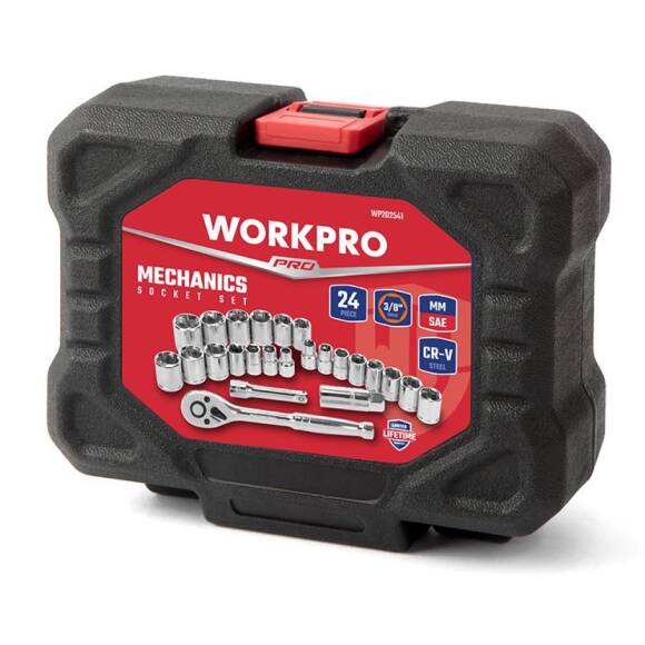 WORKPRO WP202541 3/8'’ CR-V 24 Parça Metrik/İnç Ağır Hizmet Lokma Takımı - 10