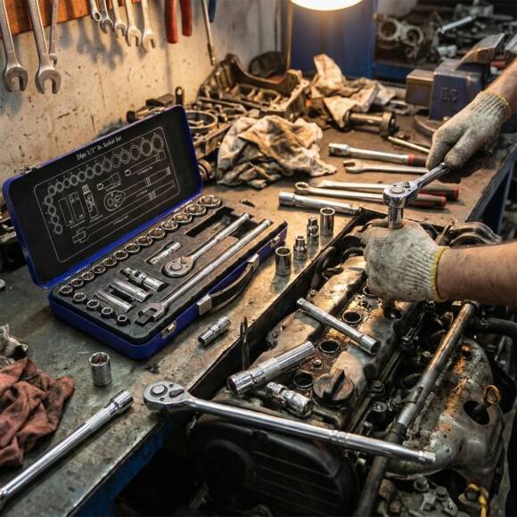 WORKPRO WP202564 1/2'’ Cr-V 24 Parça Metrik Ağır Hizmet Lokma Takımı - 5