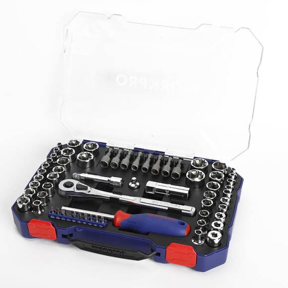 WORKPRO WP202566 1/4'’ 3/8’’ Metrik/İnç 63 Parça Cr-V Profesyonel Lokma Takımı - 3