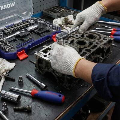 WORKPRO WP202566 1/4'’ 3/8’’ Metrik/İnç 63 Parça Cr-V Profesyonel Lokma Takımı - 6