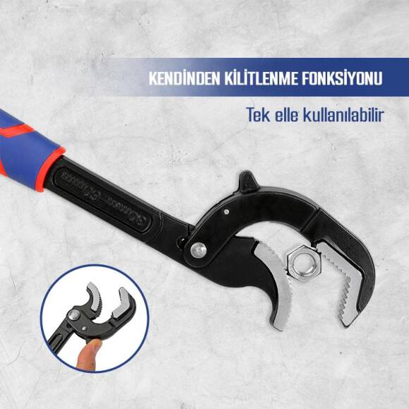 WORKPRO WP202574 2 Parça Otomatik Kilitlemeli Çok Fonksiyonlu Profesyonel Boru Anahtarı/ Levye Seti - 10