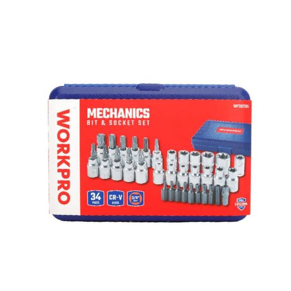 WORKPRO WP202595 3/8'’ CR-V 34 Parça Ağır Hizmet Torx Lokma Takımı (E/T Serisi) - 8