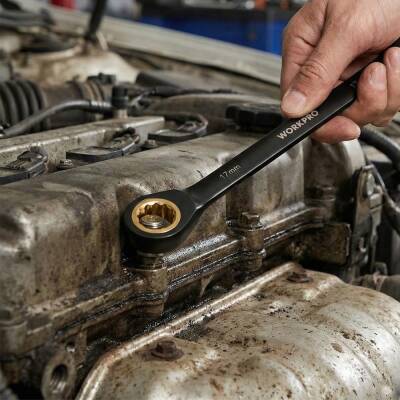 WORKPRO WP202602 8-19mm 9 Parça CR-V Profesyonel Cırcır Kombine Anahtar Takımı + Bez Taşıma Kılıfı - 6