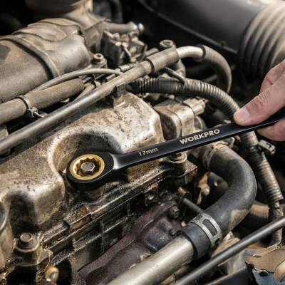 WORKPRO WP202602 8-19mm 9 Parça CR-V Profesyonel Cırcır Kombine Anahtar Takımı + Bez Taşıma Kılıfı - 7