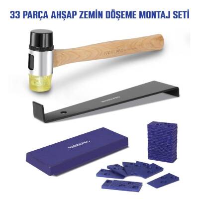WORKPRO WP204302 33 Parça Laminant/Parke Ahşap Zemin Döşeme Montaj Seti - Workpro