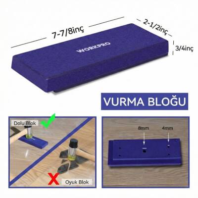 WORKPRO WP204302 33 Parça Laminant/Parke Ahşap Zemin Döşeme Montaj Seti - 9