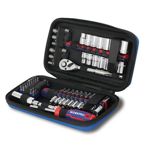 WORKPRO WP209006 84 Parça 3/8’’ 1/4’’ CR-V Metrik/İnç Profesyonel Lokma ve Bits Uç Takımı - 2