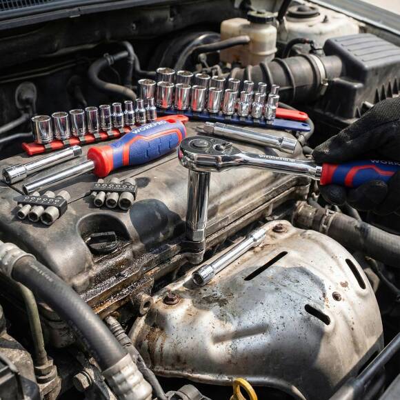 WORKPRO WP209006 84 Parça 3/8’’ 1/4’’ CR-V Metrik/İnç Profesyonel Lokma ve Bits Uç Takımı - 4