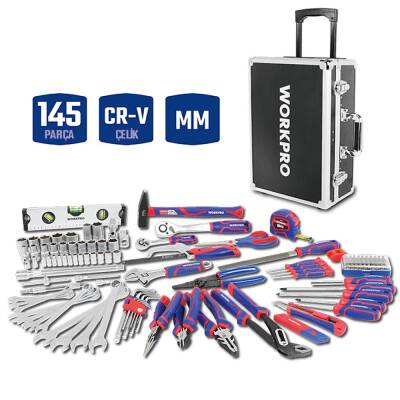WORKPRO WP209089 145 Parça CR-V Profesyonel El Aleti Tamir Seti Tamir Bakım Çantası - Workpro