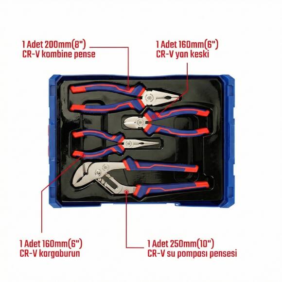 WORKPRO WP209133 4 Parça Profesyonel Pense Seti - 8