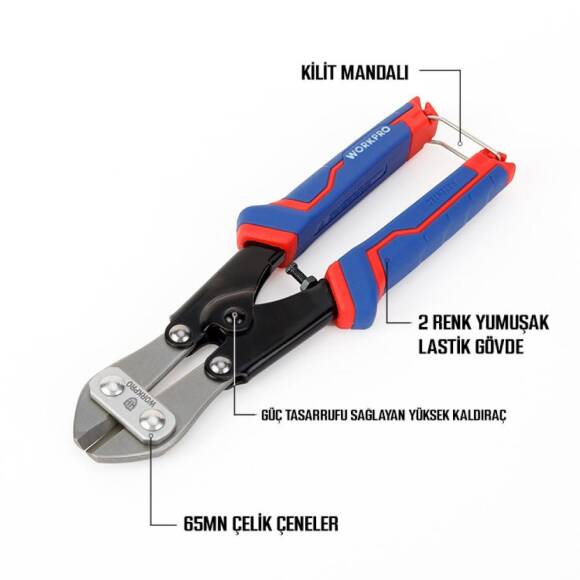 WORKPRO WP216001 200mm Profesyonel Tel Kesme Makası - 2