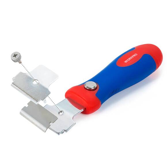 WORKPRO WP219004 40mm Geri Çekilebilir Profesyonel Kazıyıcı + 4 Parça Kazıma Bıçak Seti - 1