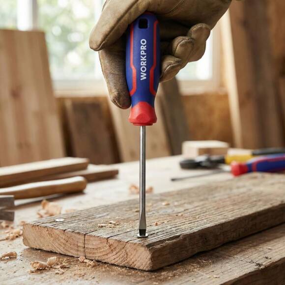 WORKPRO WP221013 3x75mm CR-V Profesyonel Düz Tornavida - 4