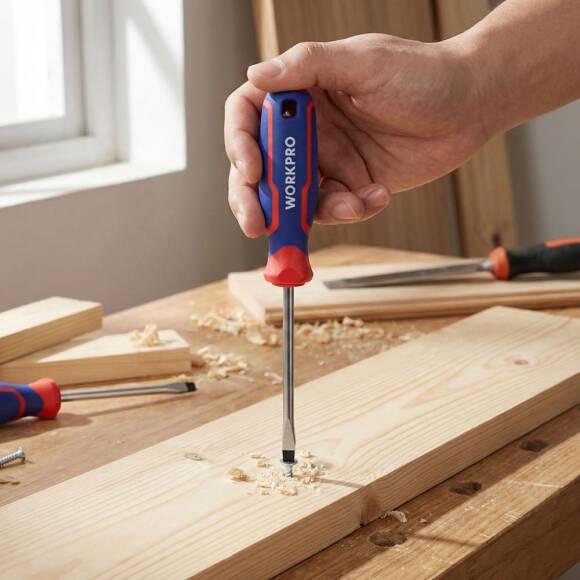 WORKPRO WP221013 3x75mm CR-V Profesyonel Düz Tornavida - 6