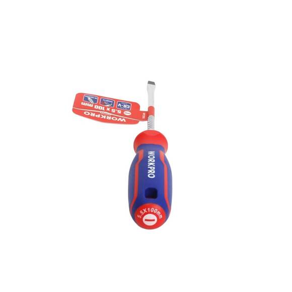 WORKPRO WP221016 5.5x100mm CR-V Manyetik Profesyonel Düz Tornavida - 5