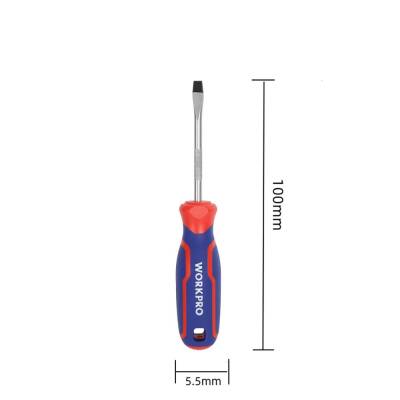 WORKPRO WP221016 5.5x100mm CR-V Manyetik Profesyonel Düz Tornavida - 2