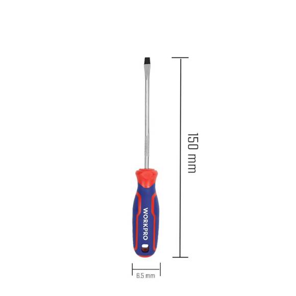 WORKPRO WP221020 6.5x150mm CR-V Manyetik Profesyonel Düz Tornavida - 2