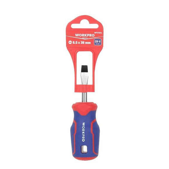 WORKPRO WP221024 6.5x38mm CR-V Manyetik Profesyonel Düz Topaç Tornavida - 3