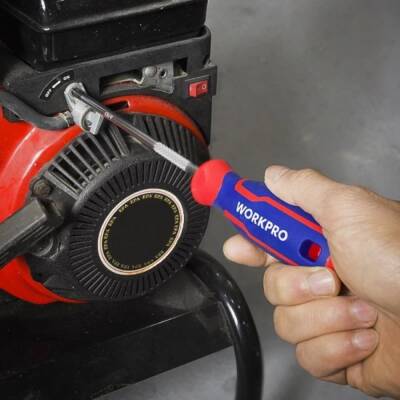 WORKPRO WP221037 PZ2x100mm CR-V Manyetik Profesyonel Yıldız Tornavida - 5