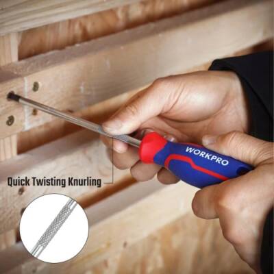 WORKPRO WP221037 PZ2x100mm CR-V Manyetik Profesyonel Yıldız Tornavida - 4