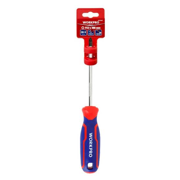 WORKPRO WP221037 PZ2x100mm CR-V Manyetik Profesyonel Yıldız Tornavida - 10