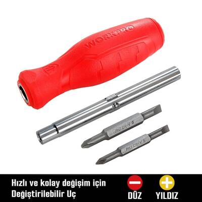 WORKPRO WP221066 6-IN-1 Çok Fonksiyonlu Değişken Uçlu Profesyonel Tornavida Seti - Workpro (1)