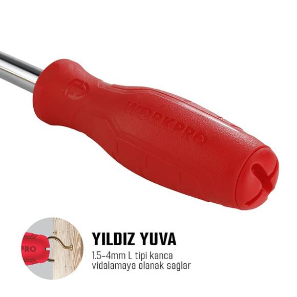WORKPRO WP221066 6-IN-1 Çok Fonksiyonlu Değişken Uçlu Profesyonel Tornavida Seti - 5