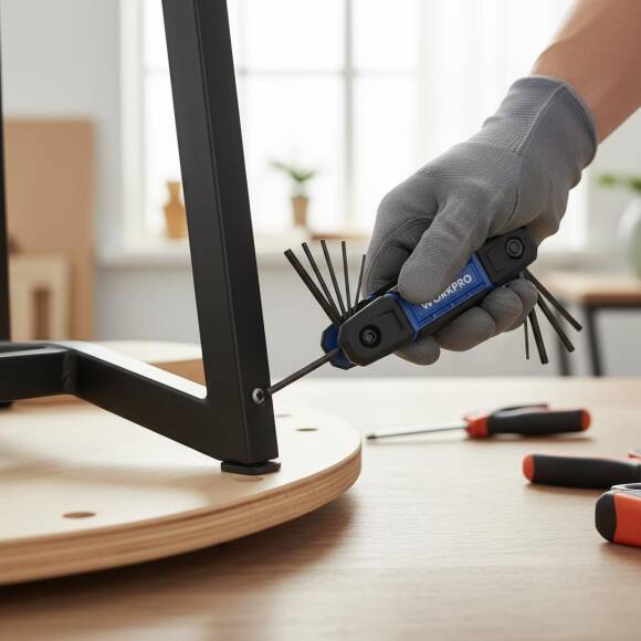 WORKPRO WP222028 8 Parça CR-V Metrik Çakı Tipi Profesyonel Allen Anahtar Takımı - 4