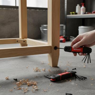 WORKPRO WP222029 9 Parça CR-V İnç Çakı Tipi Profesyonel Allen Anahtar Takımı - 5