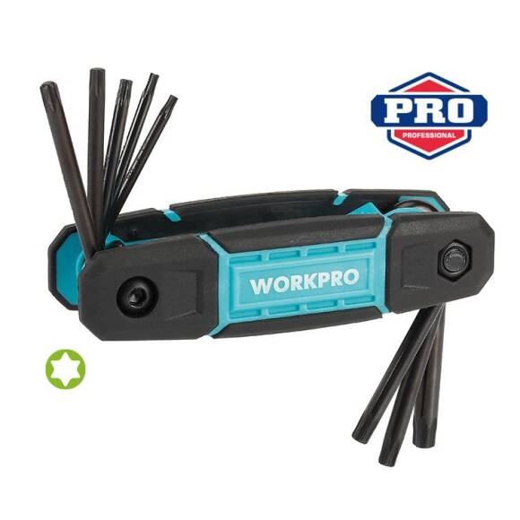 WORKPRO WP222030 8 Parça CR-V Çakı Tipi Torx Profesyonel Allen Anahtar Takımı - 1