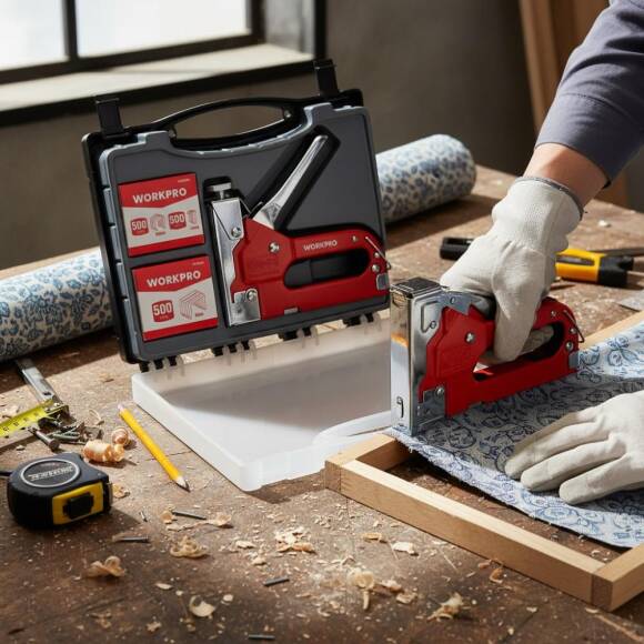 WORKPRO WP223005 3 IN 1 4-14mm Profesyonel Mekanik Zımba ve 14mm Çivi Tabancası + 1500 Adet Zımba/Çivi - 4