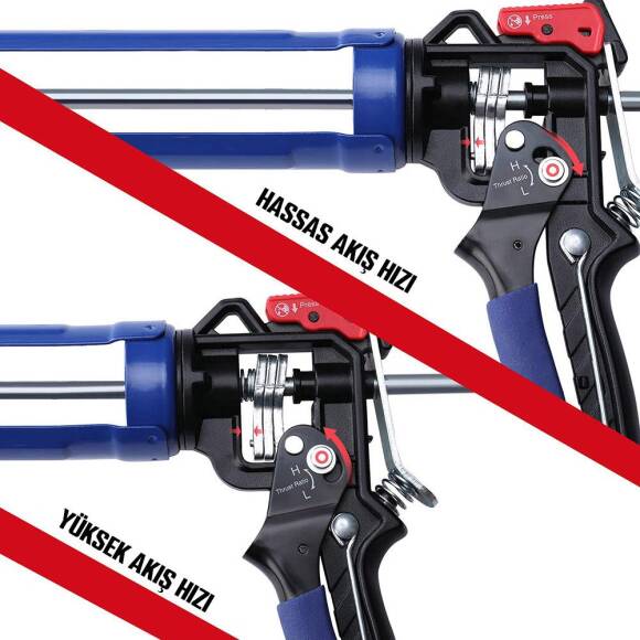 WORKPRO WP224001 230mm Ağır Hizmet Tipi Metal Silikon/Mastik Tabancası - 3