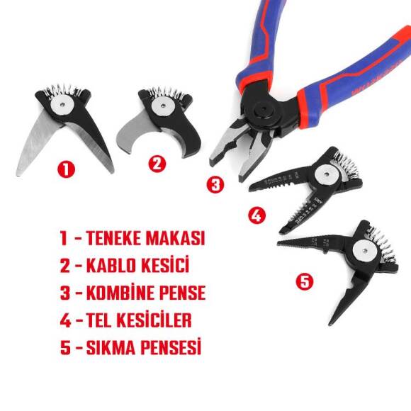 WORKPRO WP231144 200MM 5 IN 1 Çok Fonksiyonlu Profesyonel Pense Seti - 3