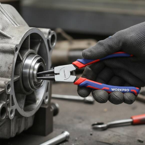 WORKPRO WP231150 180MM Cr-V Düz Yaylı Profesyonel Dış Segman Pensesi - 7