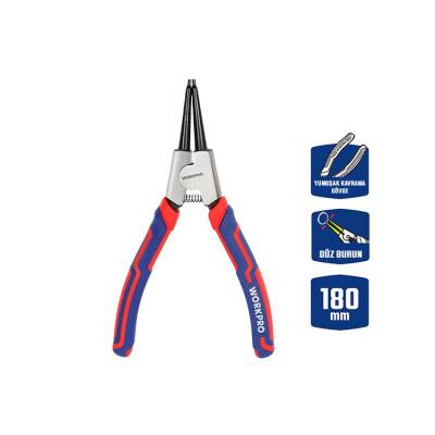 WORKPRO WP231150 180MM Cr-V Düz Yaylı Profesyonel Dış Segman Pensesi - Workpro