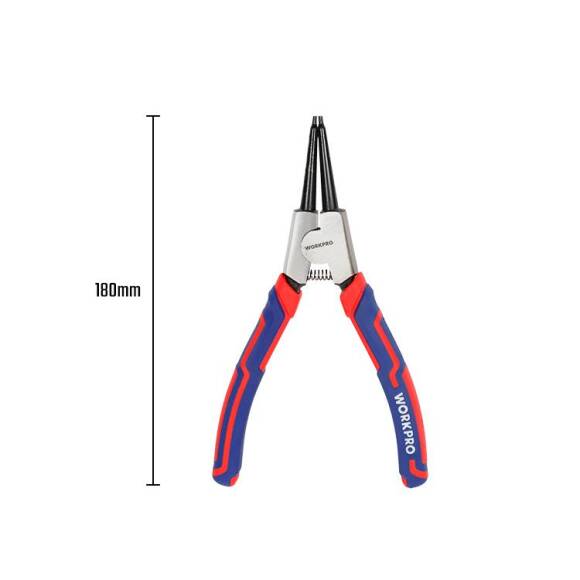 WORKPRO WP231150 180MM Cr-V Düz Yaylı Profesyonel Dış Segman Pensesi - 2