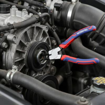 WORKPRO WP231150 180MM Cr-V Düz Yaylı Profesyonel Dış Segman Pensesi - 6