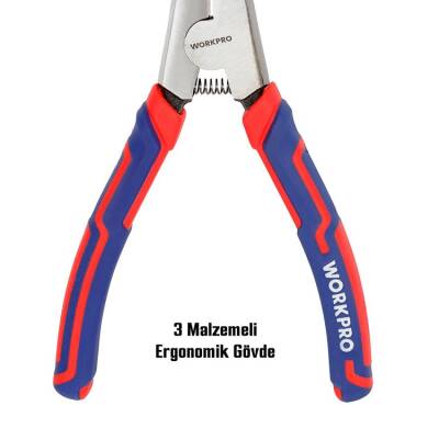WORKPRO WP231150 180MM Cr-V Düz Yaylı Profesyonel Dış Segman Pensesi - 9
