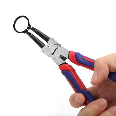 WORKPRO WP231151 180MM CR-V Eğri Uçlu Yaylı Profesyonel Dış Segman Pensesi - 5