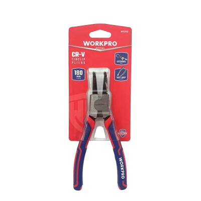 WORKPRO WP231151 180MM CR-V Eğri Uçlu Yaylı Profesyonel Dış Segman Pensesi - 10