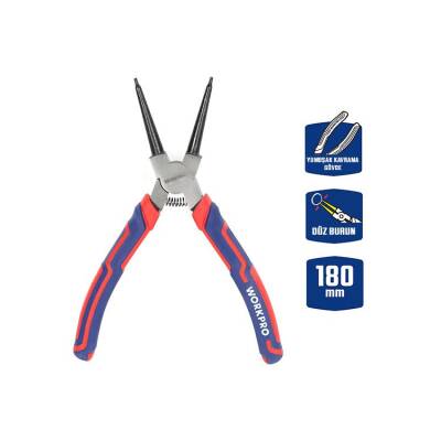 WORKPRO WP231152 180MM Cr-V Düz Yaylı Profesyonel İç Segman Pensesi - Workpro