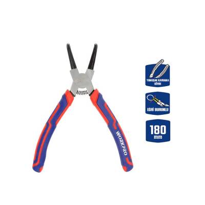 WORKPRO WP231153 180MM Cr-V Eğri Uçlu Yaylı Profesyonel Dış Segman Pensesi - Workpro
