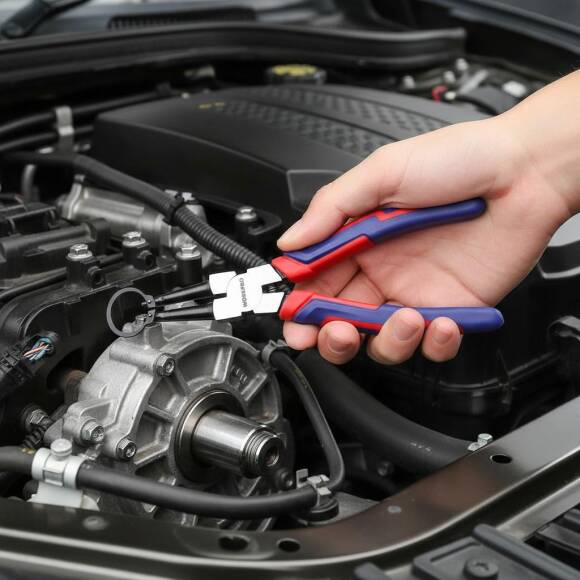 WORKPRO WP231153 180MM Cr-V Eğri Uçlu Yaylı Profesyonel Dış Segman Pensesi - 4