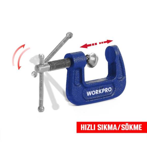 WORKPRO WP232016 25mm G Tipi İşkence - 2